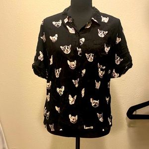 Japna Size L shirt with French Bulldog print.